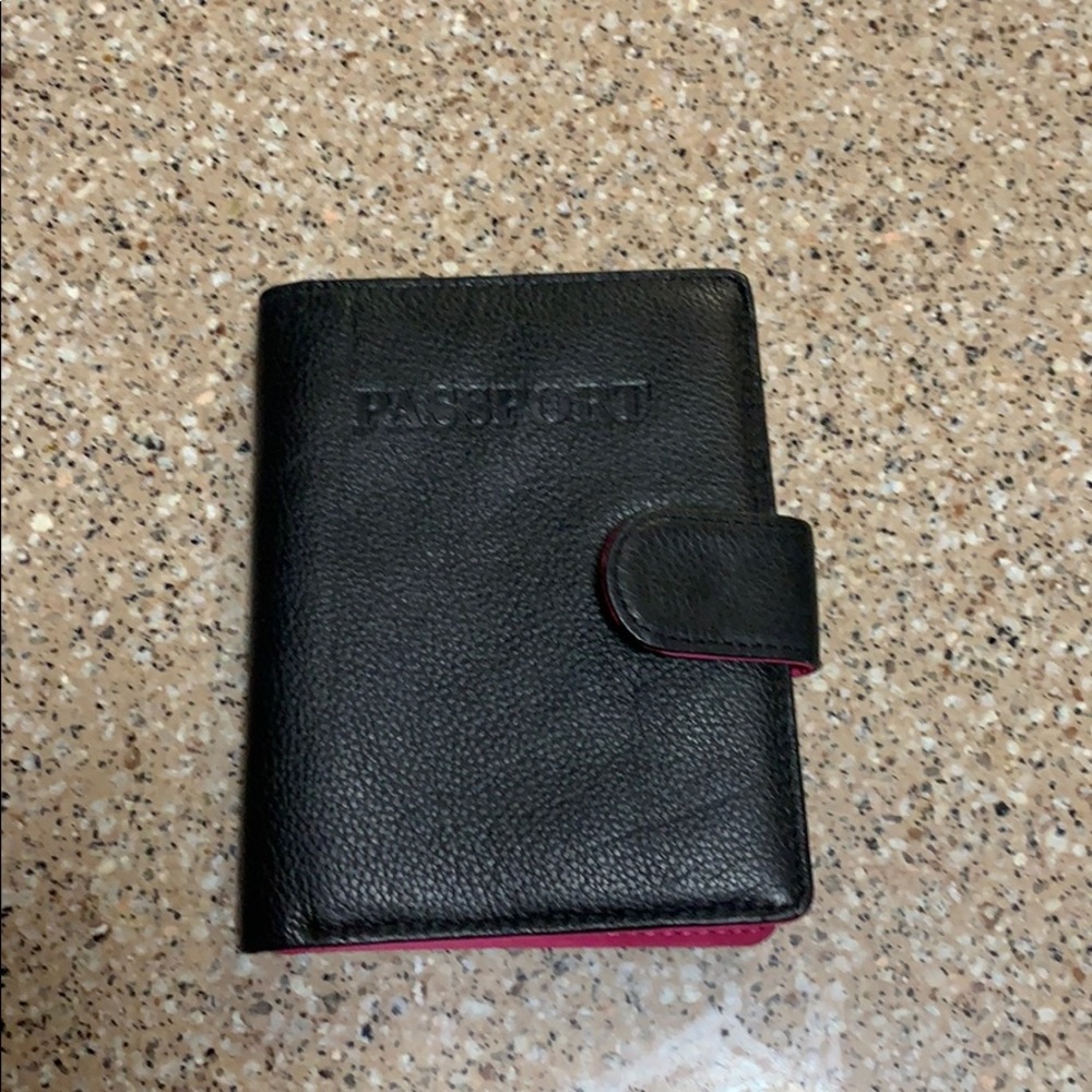 Leather passport wallet